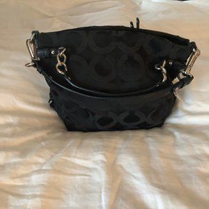 Coach Signature Med Satchel Blk Fabric w/CC logo